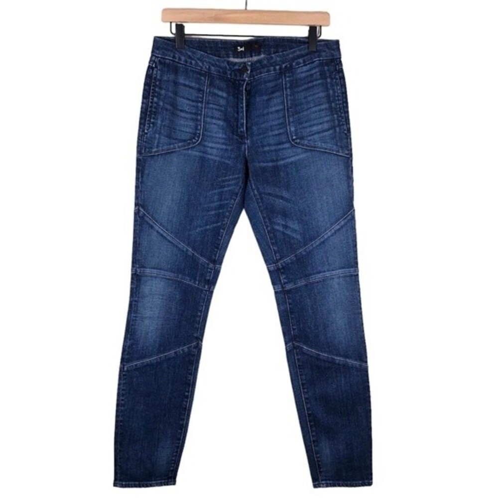 3x1 Jeans W1 Blue Faded Mid Rise Moto Skinny Jeans Size 31